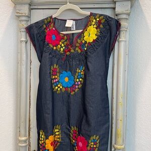 Embroidered Floral Tunic Dress